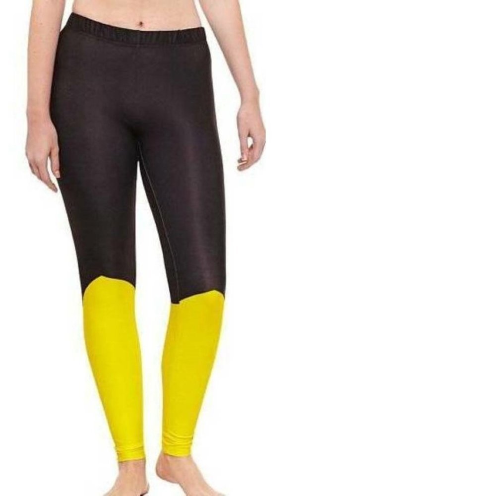 Batman Batgirl Leggings Black Medium Yellow Halloween Costume Accessory 14+